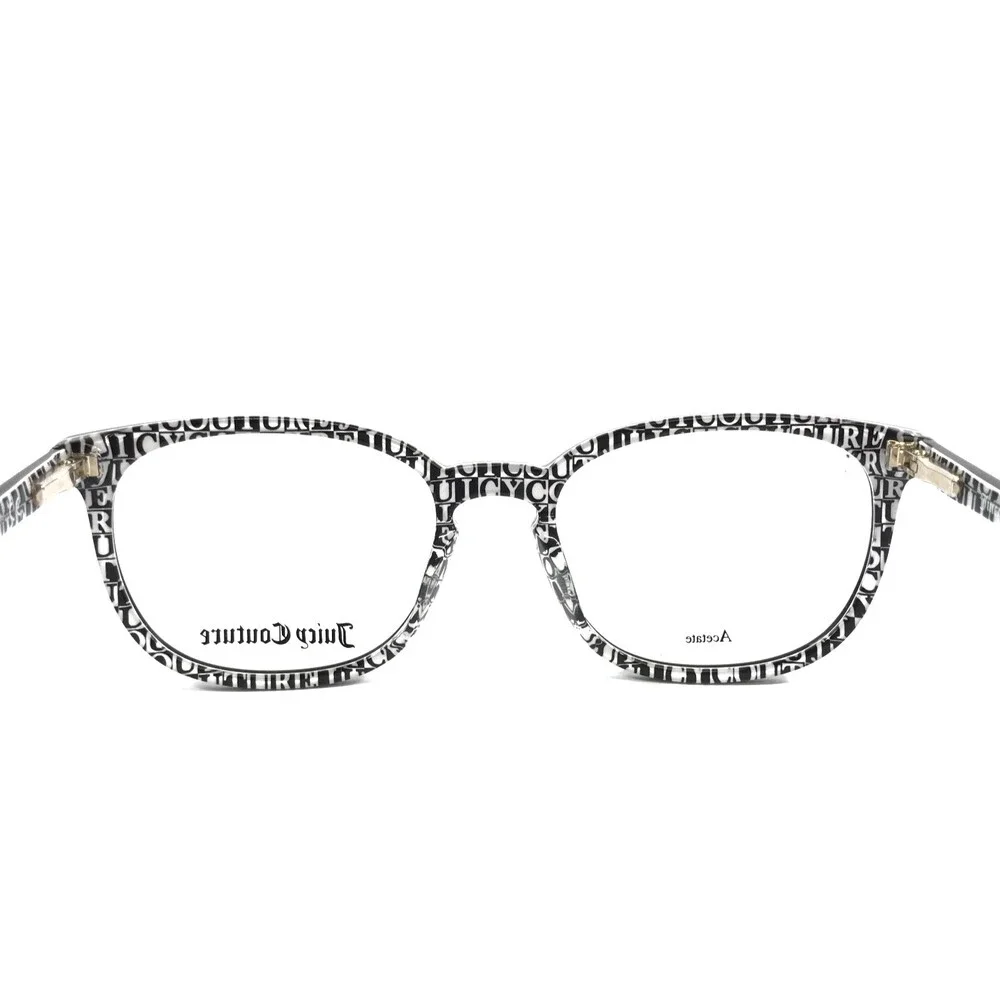 Juicy Couture Eyeglasses Frames JU310 807 Black White Cat Eye Full Rim 50-17-135